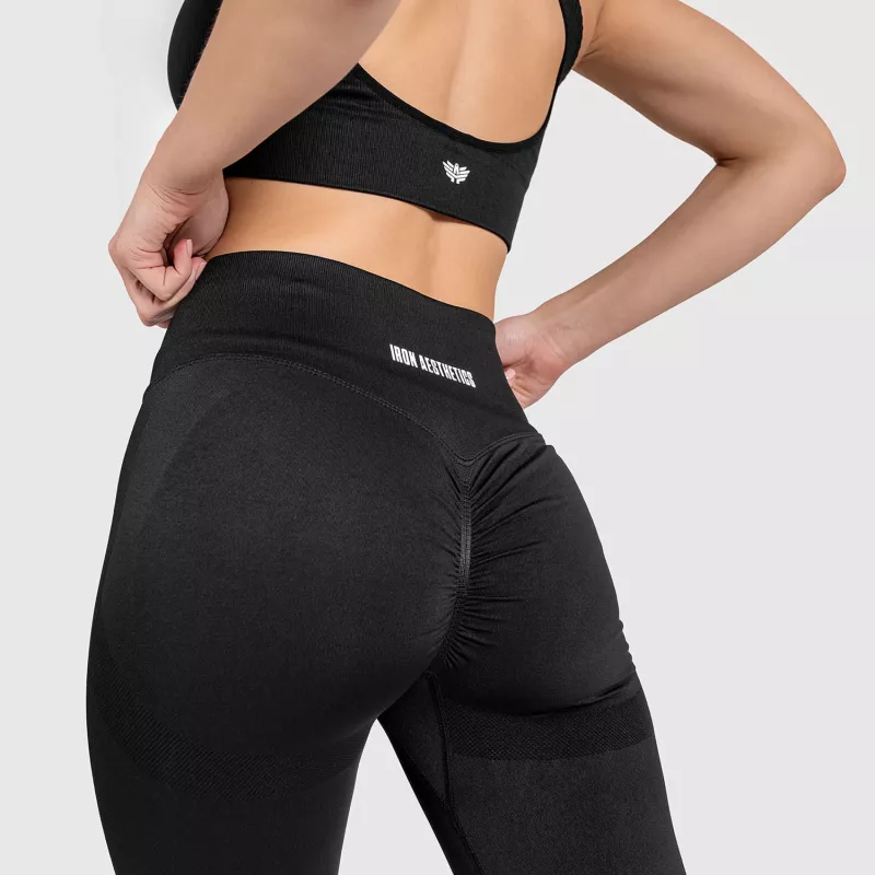 Varrás nélküli fitness szett Iron Aesthetics Seamless Butt, fekete-8