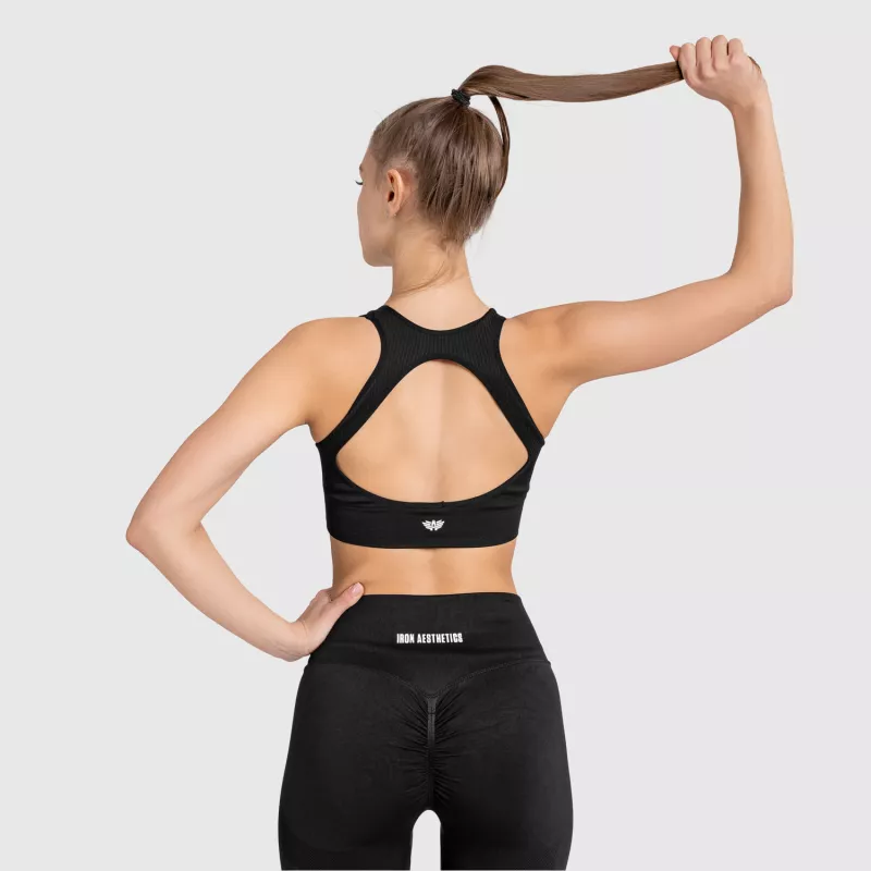 Varrás nélküli fitness szett Iron Aesthetics Seamless Butt, fekete-13