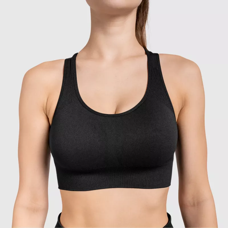 Varrás nélküli sportmelltartó Iron Aesthetics Seamless Butt, fekete-5