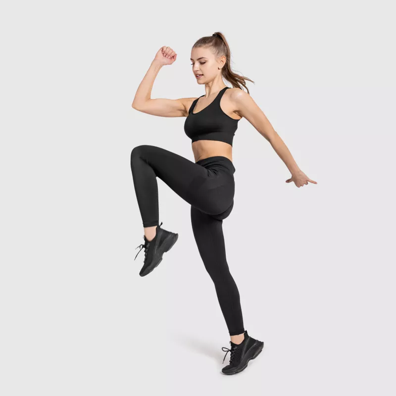 Varrás nélküli sportmelltartó Iron Aesthetics Seamless Butt, fekete-7