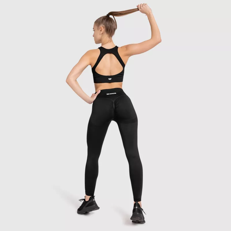 Varrás nélküli sportmelltartó Iron Aesthetics Seamless Butt, fekete-8