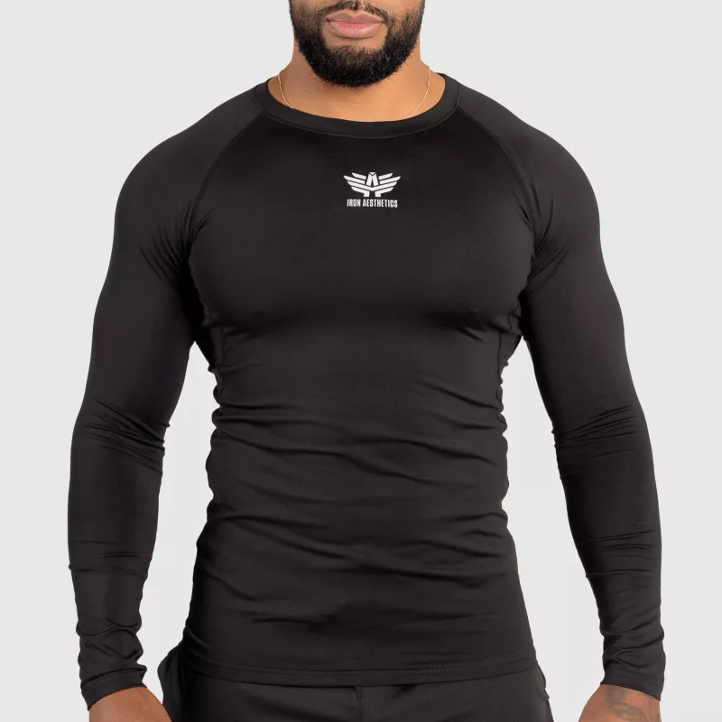 Funkcionális hosszú ujjú póló Iron Aesthetics Reflective, fekete-2