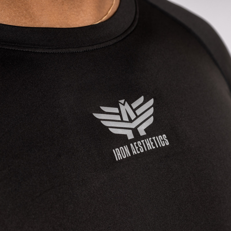 Funkcionális hosszú ujjú póló Iron Aesthetics Reflective, fekete · záber 8