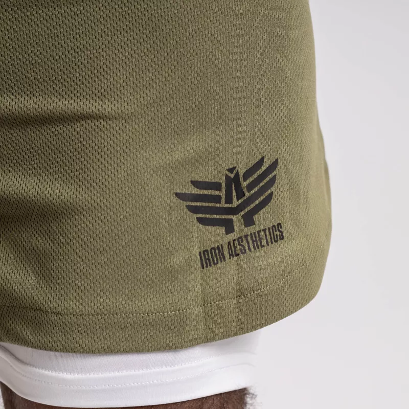 Funkcionális short Iron Aesthetics Stretch 2in1, zöld-10