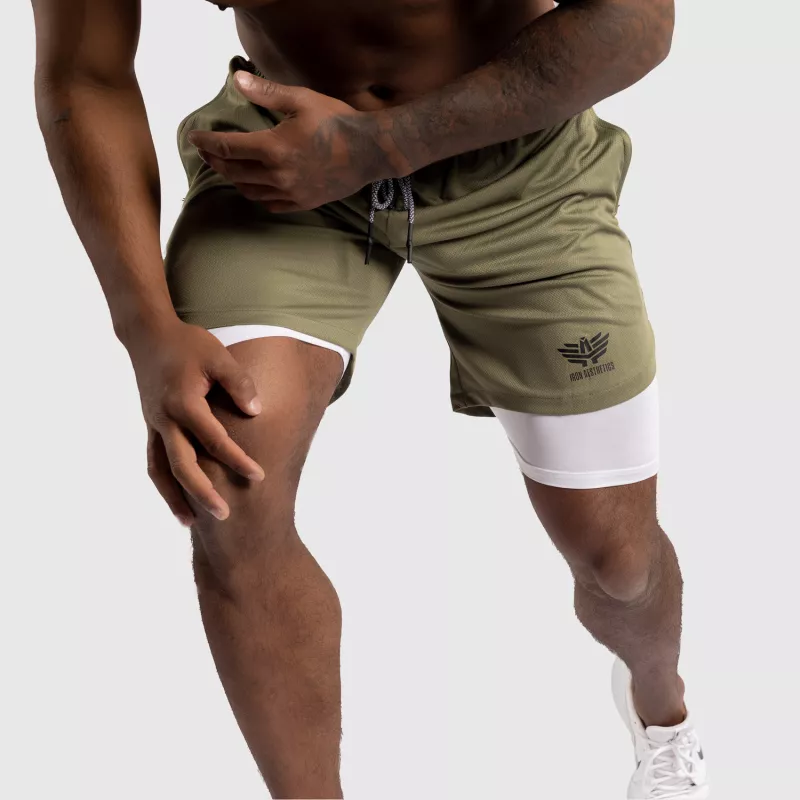 Funkcionális short Iron Aesthetics Stretch 2in1, zöld-8