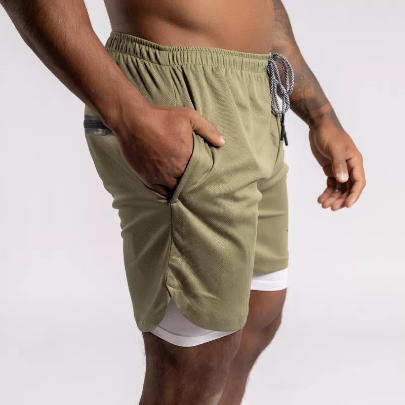 Funkcionális short Iron Aesthetics Stretch 2in1, zöld-7