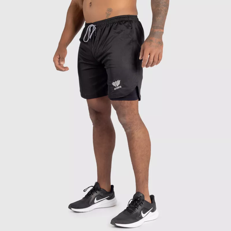 Funkcionális short Iron Aesthetics Stretch 2in1, fekete-4