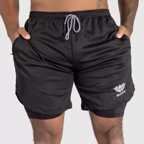 Funkcionális short Iron Aesthetics Stretch 2in1, fekete