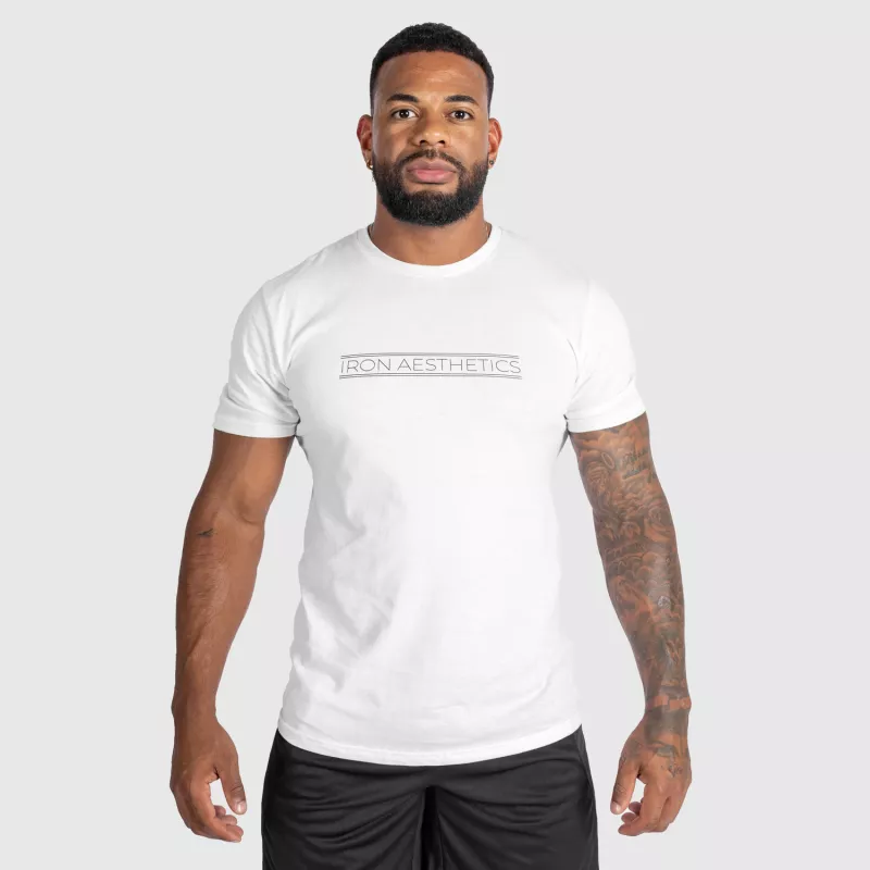 Férfi fitness póló Iron Aesthetics Glam, fehér-1