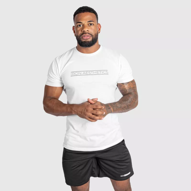 Férfi fitness póló Iron Aesthetics Glam, fehér-4