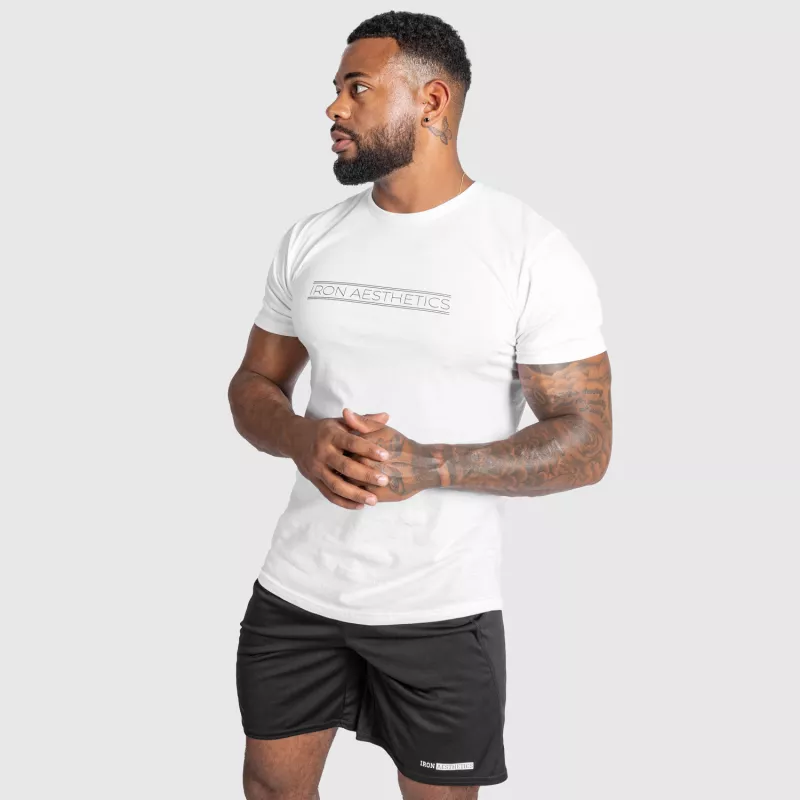 Férfi fitness póló Iron Aesthetics Glam, fehér-5
