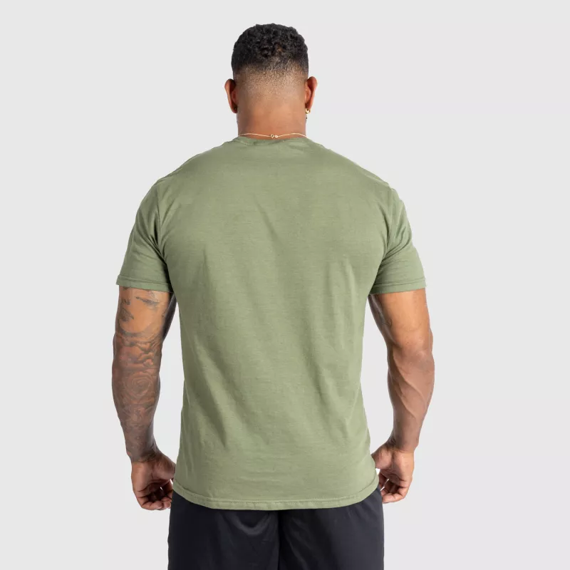 Férfi fitness póló Iron Aesthetics Glam, katonazöld-4