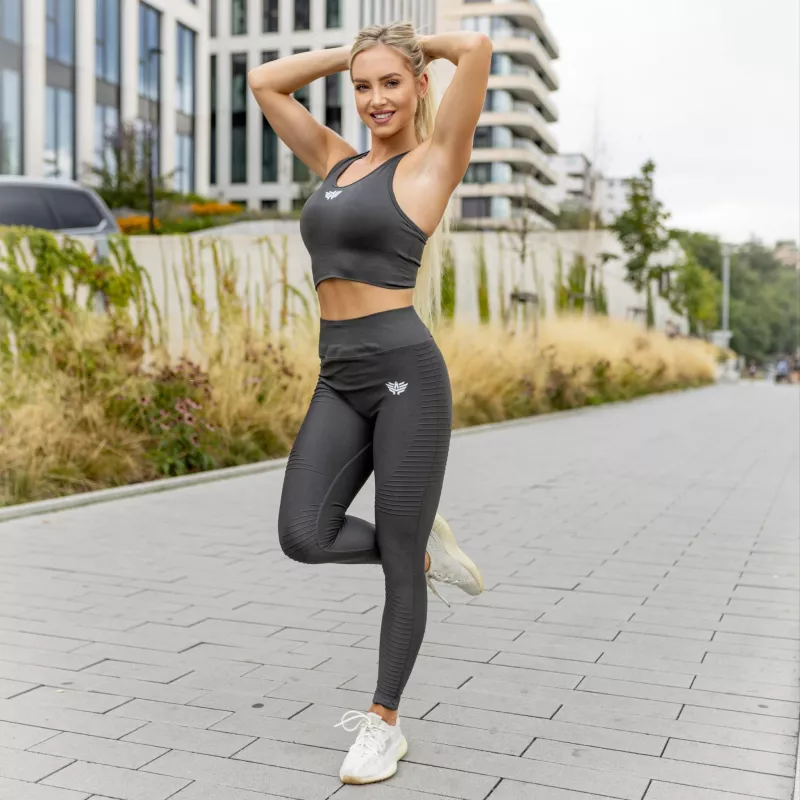Varrás nélküli leggings Iron Aesthetics Dynamic, szürke-2