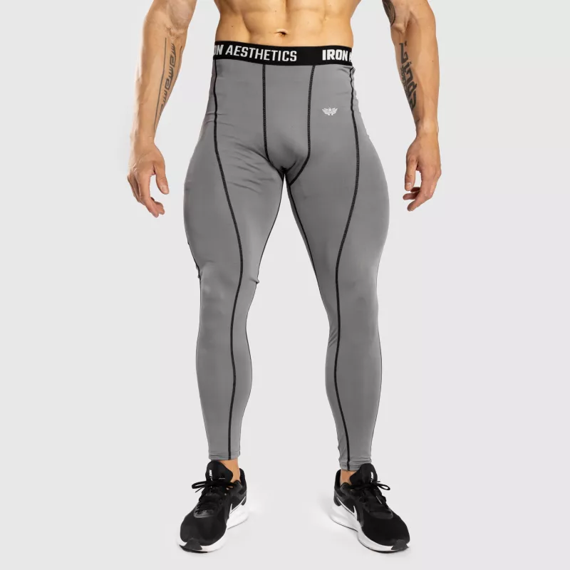 Férfi sportleggings Iron Aesthetics Dry Cool, szürke-1