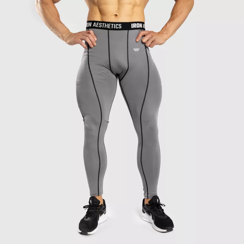 Férfi sportleggings Iron Aesthetics Dry Cool, szürke-5