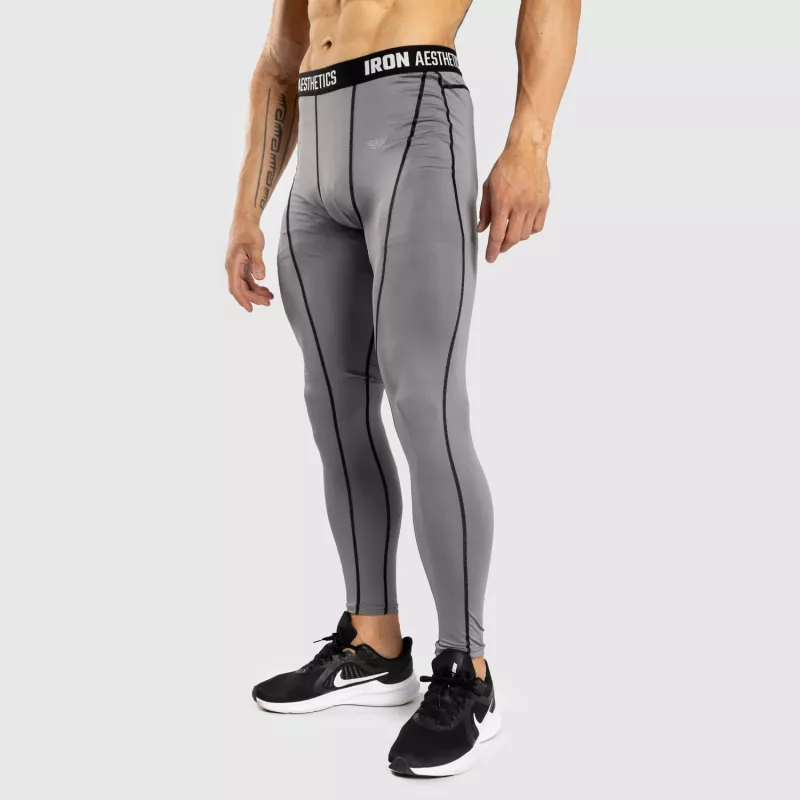 Férfi sportleggings Iron Aesthetics Dry Cool, szürke-2