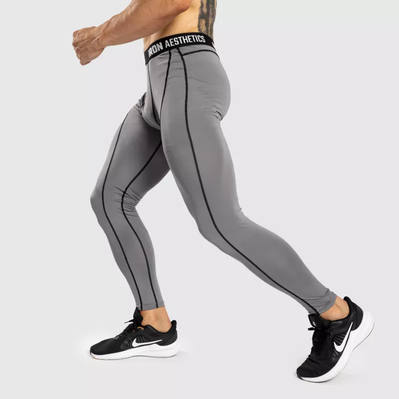 Férfi sportleggings Iron Aesthetics Dry Cool, szürke-6