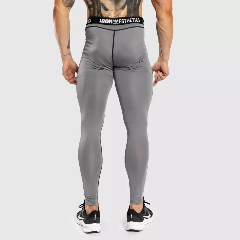 Férfi sportleggings Iron Aesthetics Dry Cool, szürke-4