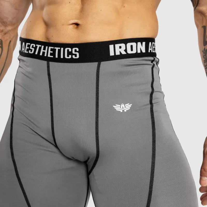 Férfi sportleggings Iron Aesthetics Dry Cool, szürke-9