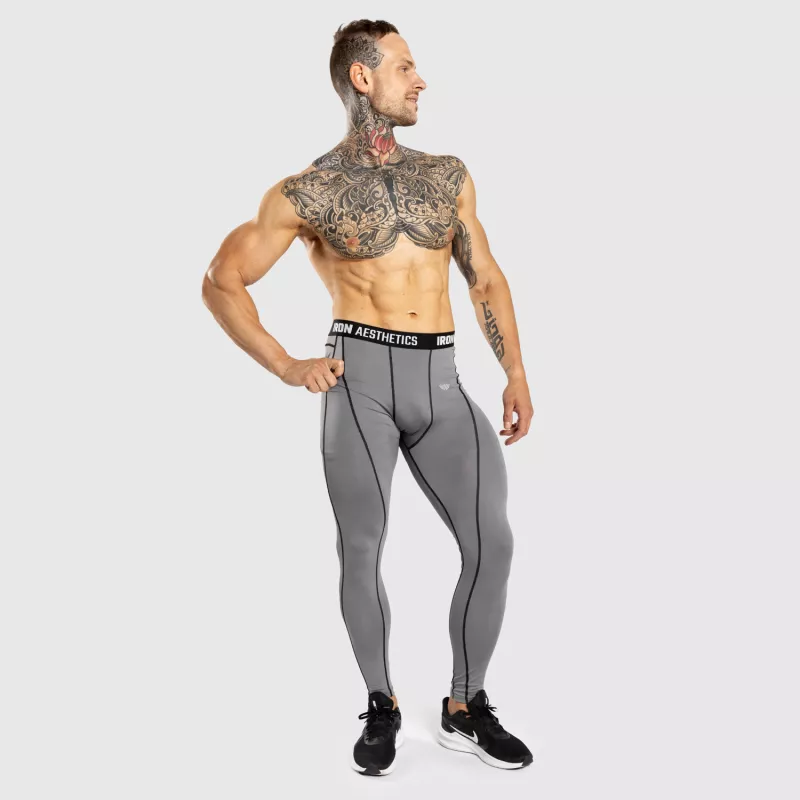 Férfi sportleggings Iron Aesthetics Dry Cool, szürke-7