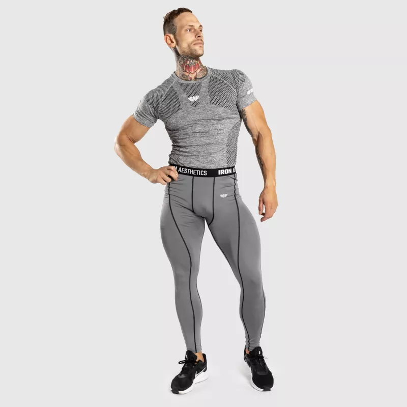 Férfi sportleggings Iron Aesthetics Dry Cool, szürke-8