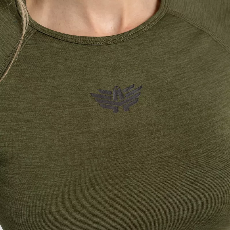 Női sport crop top Iron Aesthetics Solid, zöld-7