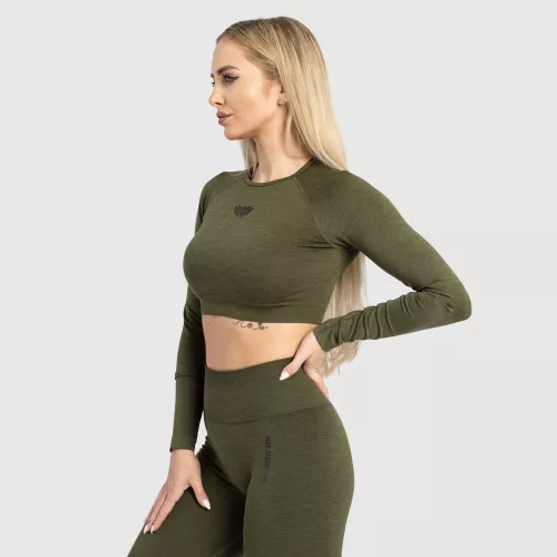 Női sport crop top Iron Aesthetics Solid, zöld
