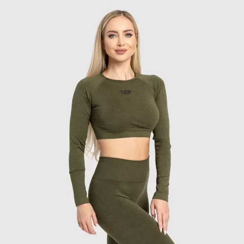 Női sport crop top Iron Aesthetics Solid, zöld