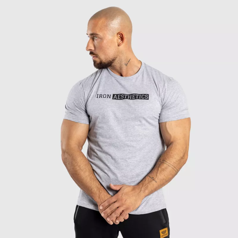 Férfi sportpóló Iron Aesthetics Shadow, szürke-3