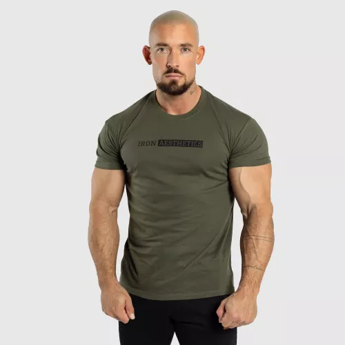 Férfi fitness póló Gym, katonazöld