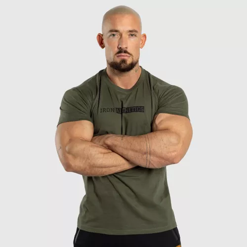 Férfi fitness póló Gym, katonazöld
