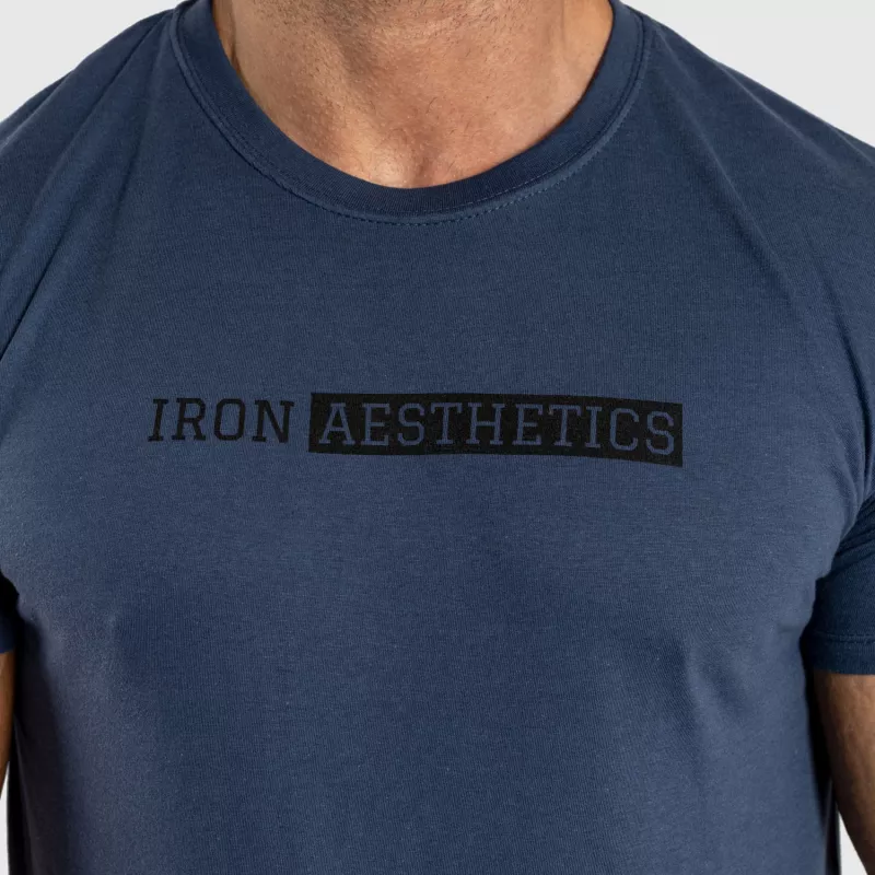 Férfi fitness póló Iron Aesthetics Gym, kék-4