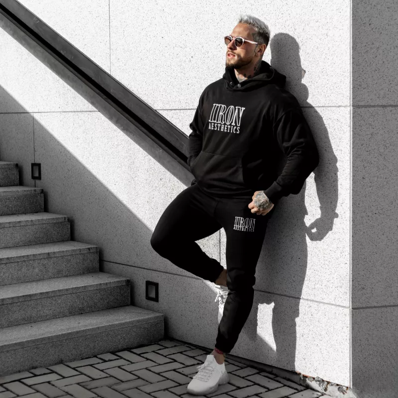 Férfi pulóver Iron Aesthetics Swaggie, fekete-15