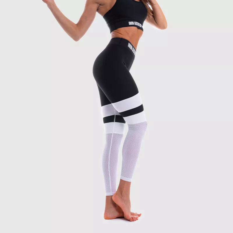 Női leggings NET Stripes - Iron Aesthetics, B&W-5